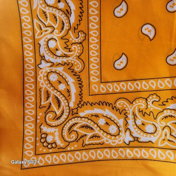 Green Yellow Orange Colorful Bandanas 21x21 Inch Square Western Style Scarves Se - Picture 5 of 10